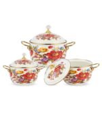 Anniversary Celebration while stocks last：6 Pcs Enamel Kitchen Cooking Pot Set with Lid