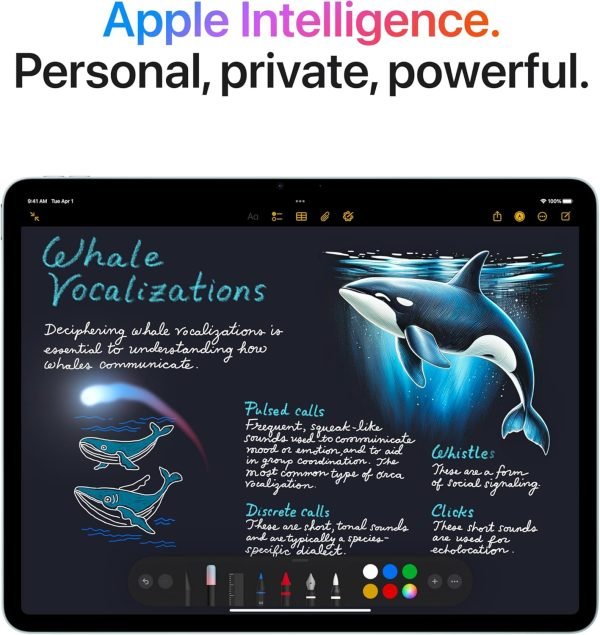 Apple iPad Air 13-inch with M3 chip Built for Apple Intelligence, Liquid Retina Display, 256GB, 12MP Front/Back Camera, Wi-Fi 6E, Touch ID, All-Day Battery Life — Space Gray