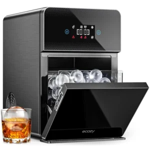 Clear Ice Ball Maker with CrystalRocks Technology, 4 pcs in 40 Mins, 144 pcs/Day, Sphere Ice Maker with Enhanced Insulation, Automatic Water Supply, Self-Cleaning for Whiskey &...