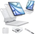ESR iPad Air 11 Inch Case with Keyboard (M3,2025/M2,2024) & iPad Pro 11/Air 5/4 Gen Keyboard, Easy-Set Magnetic Stand, Portrait/Raised Modes, with Removable Protective Case,...
