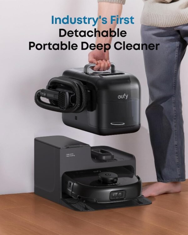 eufy E28 Omni Robot Vacuum and Mop Combo,HydroJet System,with Portable Deep Cleaner for Carpet,20,000Pa Turbo Suction,Zero-Tangling,Corner to Edge Deep Cleaning,with auto...