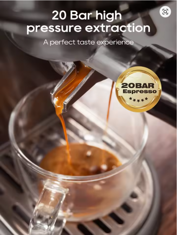 HiBREW 20Bar Semi Automatic Espresso Coffee Machine Temperature Adjustable Cold/Hot Super Slim Coffee Maker Cappuccino H10B