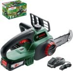 Limited-Time Sale for Summer Surprises AED 99د.إ：Bosch Cordless Chainsaw UniversalChain 18 (battery 2.5 Ah, charger, SDS system, blade length: 200 mm, 18 Volt System, in carton...