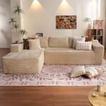 ovios 104" Cloud Sectional Couch with L-Shape Chaise,Modern Modular Sofa with Deep Seat, Upholstered Couches for Living Room Bedroom,No Assembly Required, Beige (Plush Corduroy...