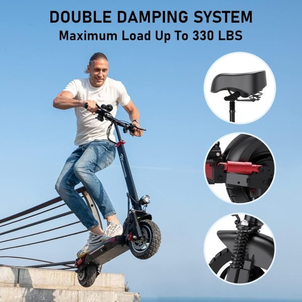 Summer Final Clearance Just AED 99د.إ:EVERCROSS H5 Electric Scooter, Electric Scooter for Adults with 800W Motor, Up to 45KM/H & 40KM-10'' Solid Tires, Scooter for Adults with...