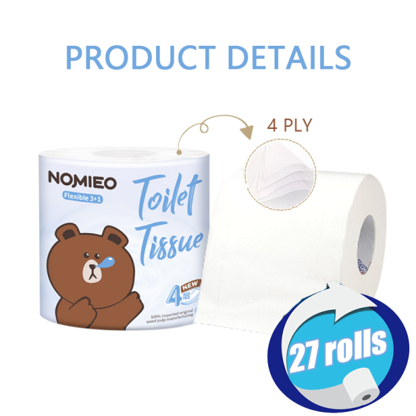 【While stocks last!】Nomieo Toilet Paper 27 Rolls 4plys Ultra Soft Toilet Tissue