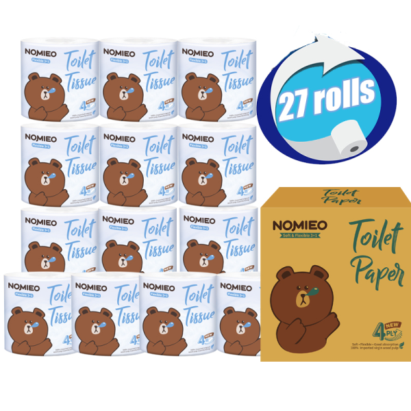 【While stocks last!】Nomieo Toilet Paper 27 Rolls 4plys Ultra Soft Toilet Tissue