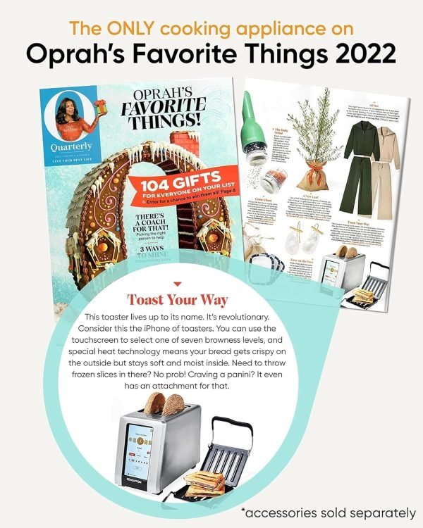 While Stocks Last:Revolution R270 High-Speed Touchscreen Toaster, 2-Slice Smart Toaster with Patented InstaGLO Technology & Gluten-Free, Panini & 16 Bread Modes