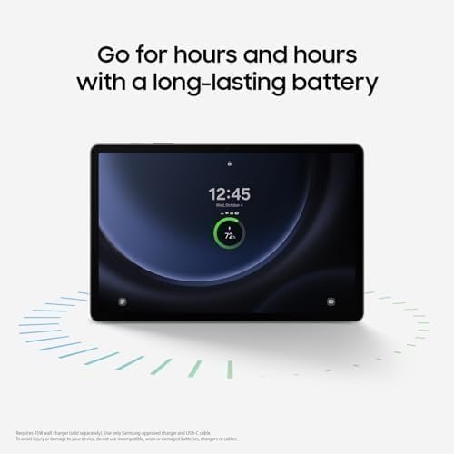 While Stocks Last:SAMSUNG Galaxy Tab S9 FE+ Plus 12.4” 128GB Android Tablet, Long Battery Life, Powerful Processor, S Pen, 8MP Camera, Lightweight Durable Design, Expandable...